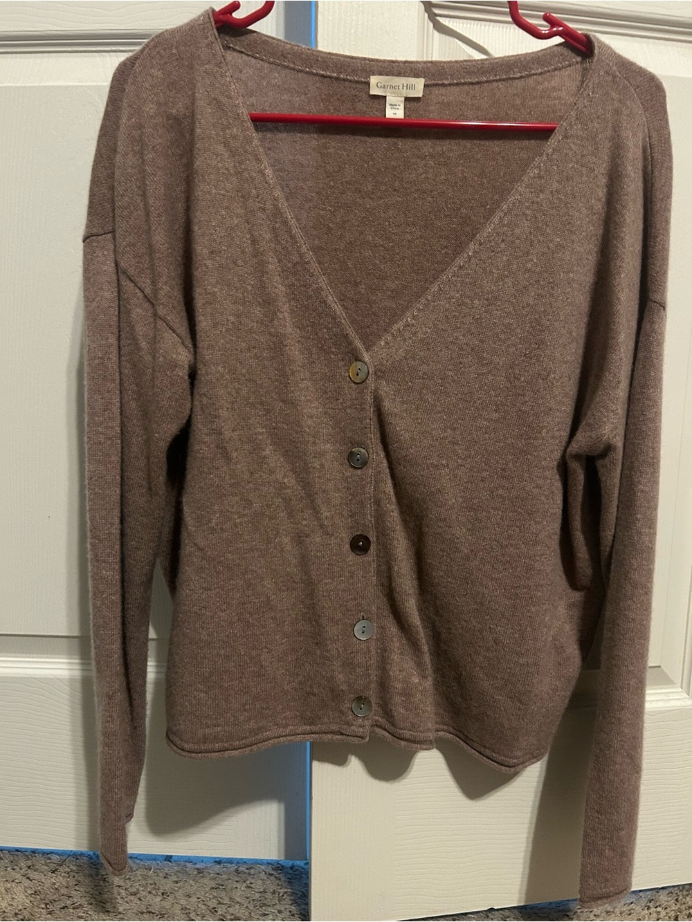 Garnet Hill 100% Cashmere Cardigan – Size Medium – NWOT